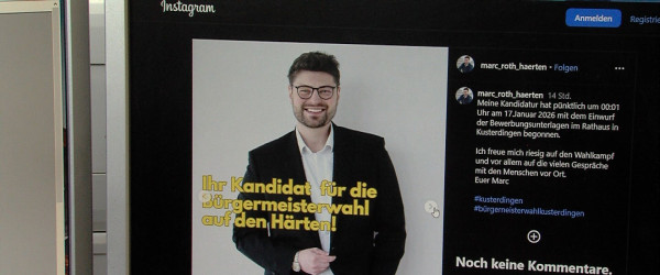 Marc Roth will B&uuml;rgermeister von Kusterdingen werden (Quelle: RIK)